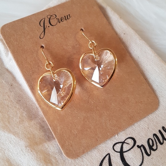 J.Crew Crystal Heart Earrings - Picture 3 of 6